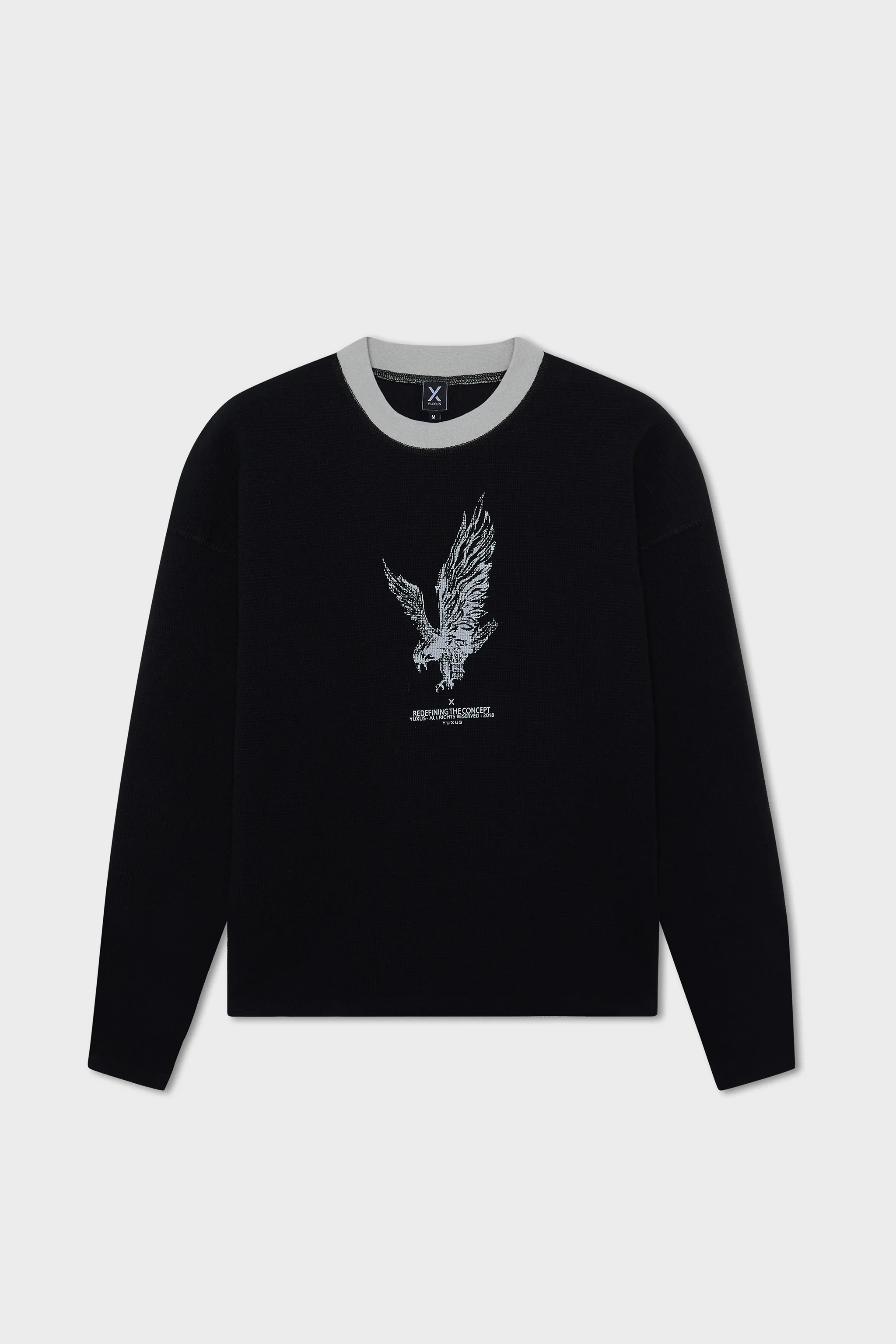 BLACK "CRONOS" WAFFLE LONGSLEEVE