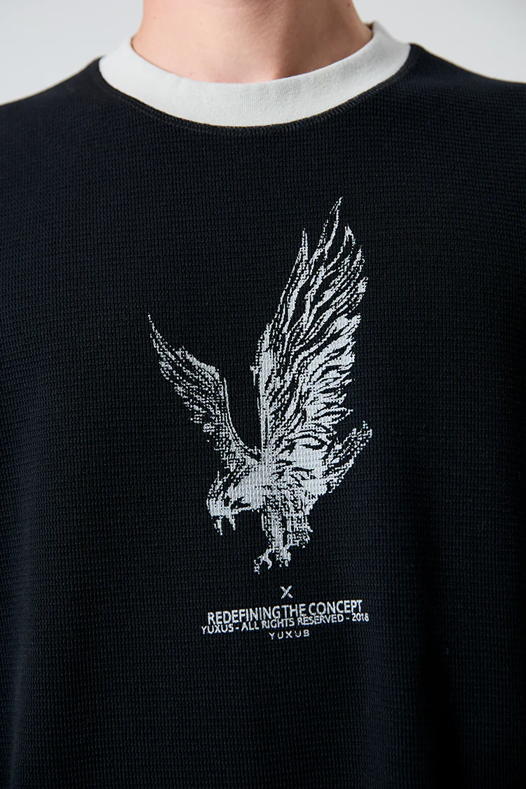 BLACK "CRONOS" WAFFLE LONGSLEEVE - Image 2