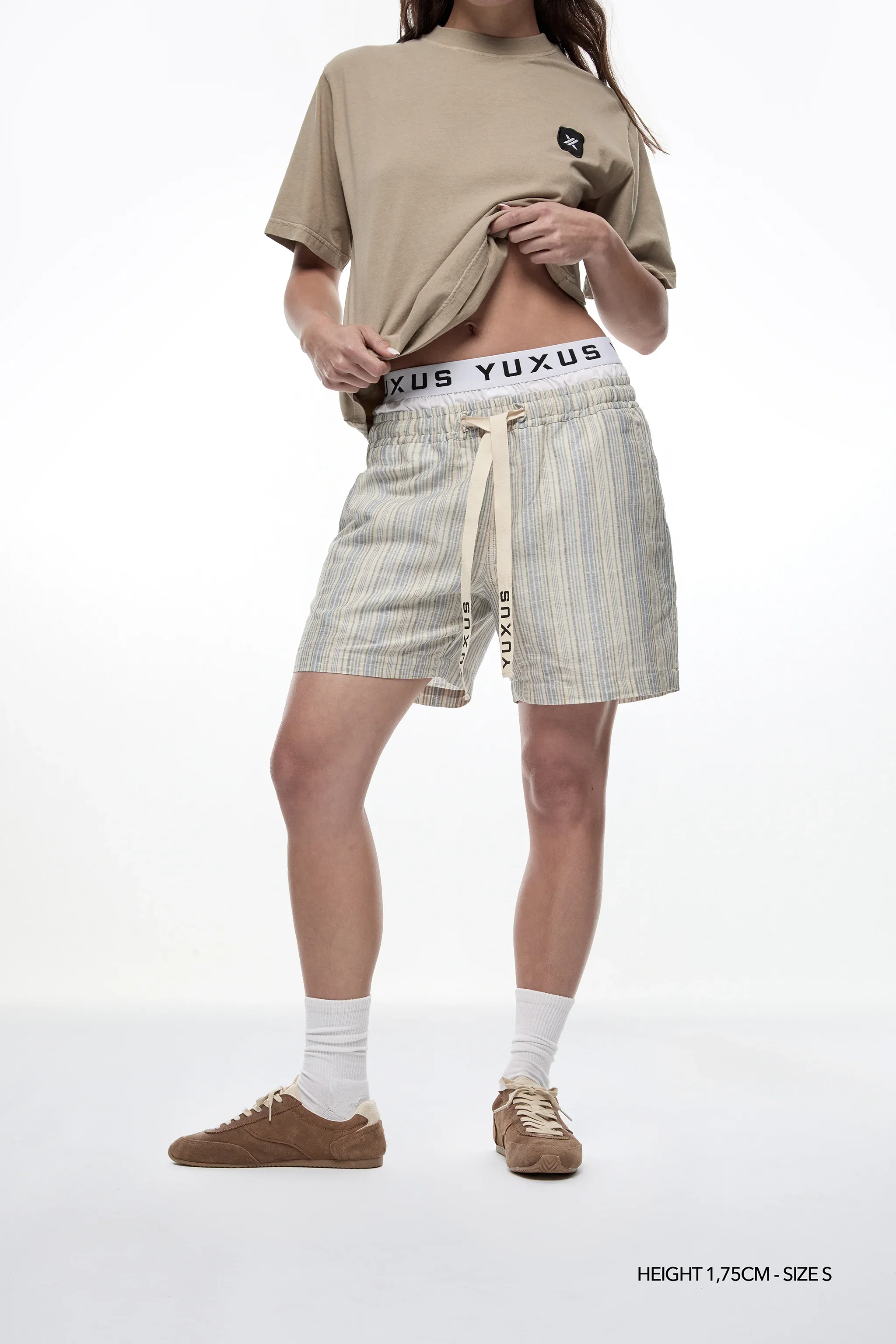 STRIATA "LINEN" SHORTS - Image 4