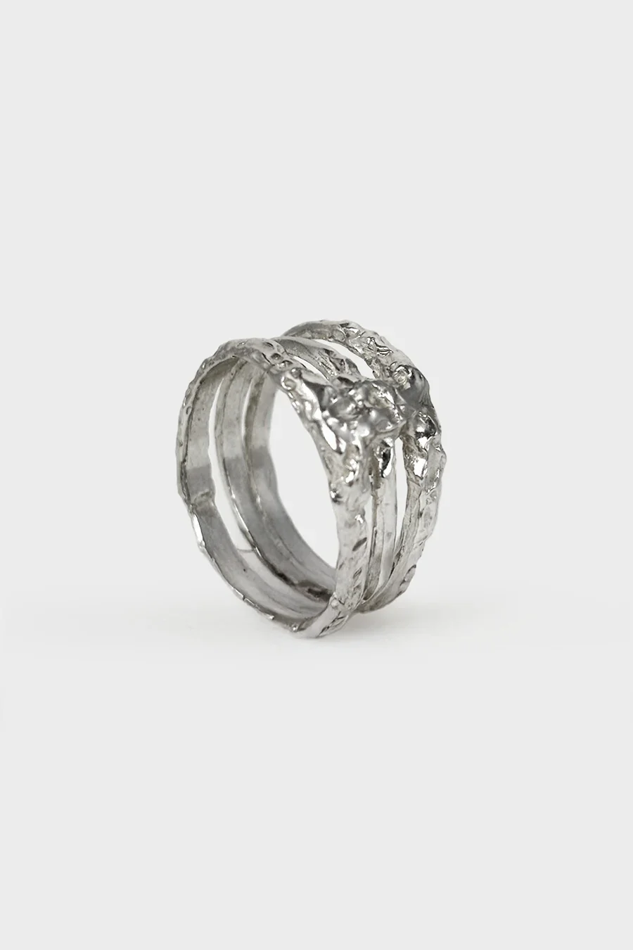 TRIPLE "CRINKLED 925" RING - Image 5