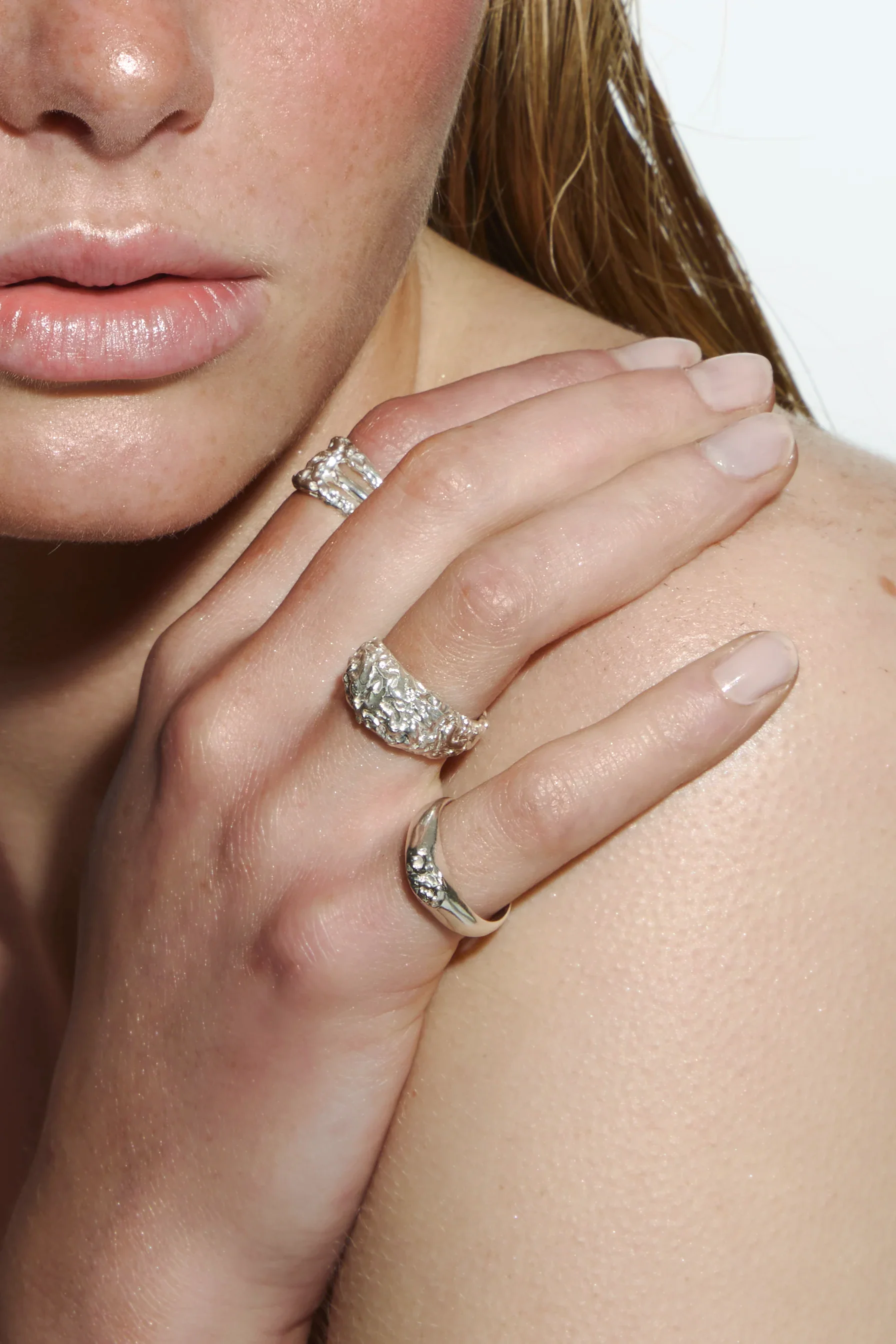 TRIPLE "CRINKLED 925" RING - Image 8